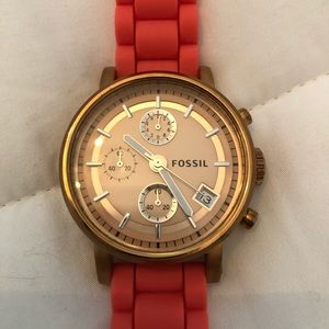 ROSE GOLD FOSSIL WATCH WITH 2 BANDS!!!!